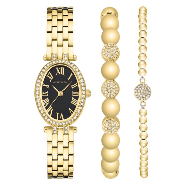 Anne Klein Women’s Gold Stainless-Steel Watch and Bracelet Set