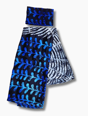 Silk and Chiffon Fabric 06- Blue