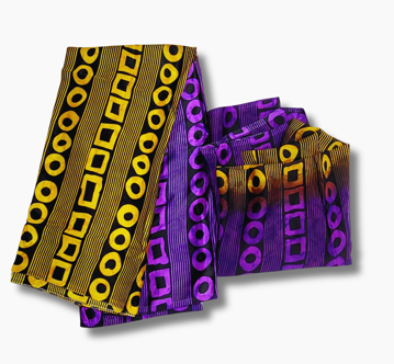 Silk and Chiffon Fabric 40- Purple/Yellow