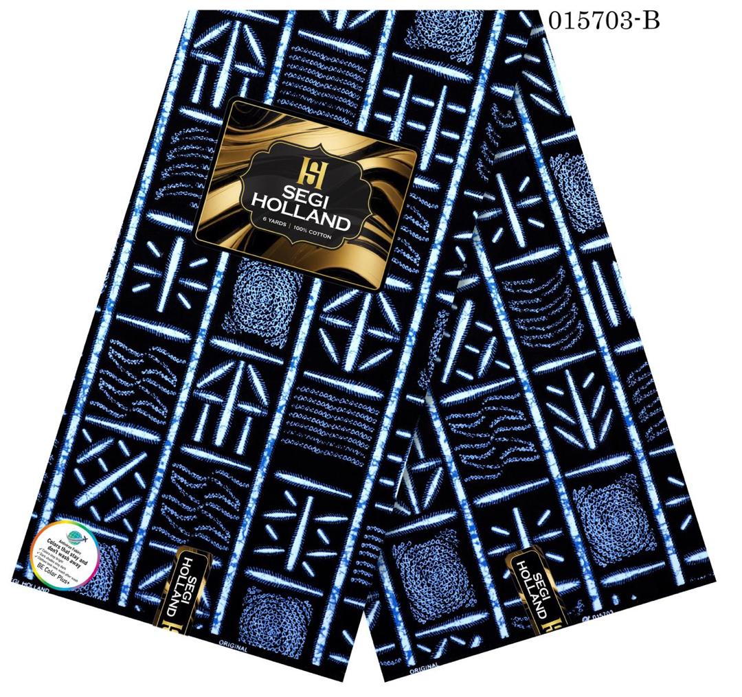 Segi Holland Pure Cotton Ankara fabric 33- Blue