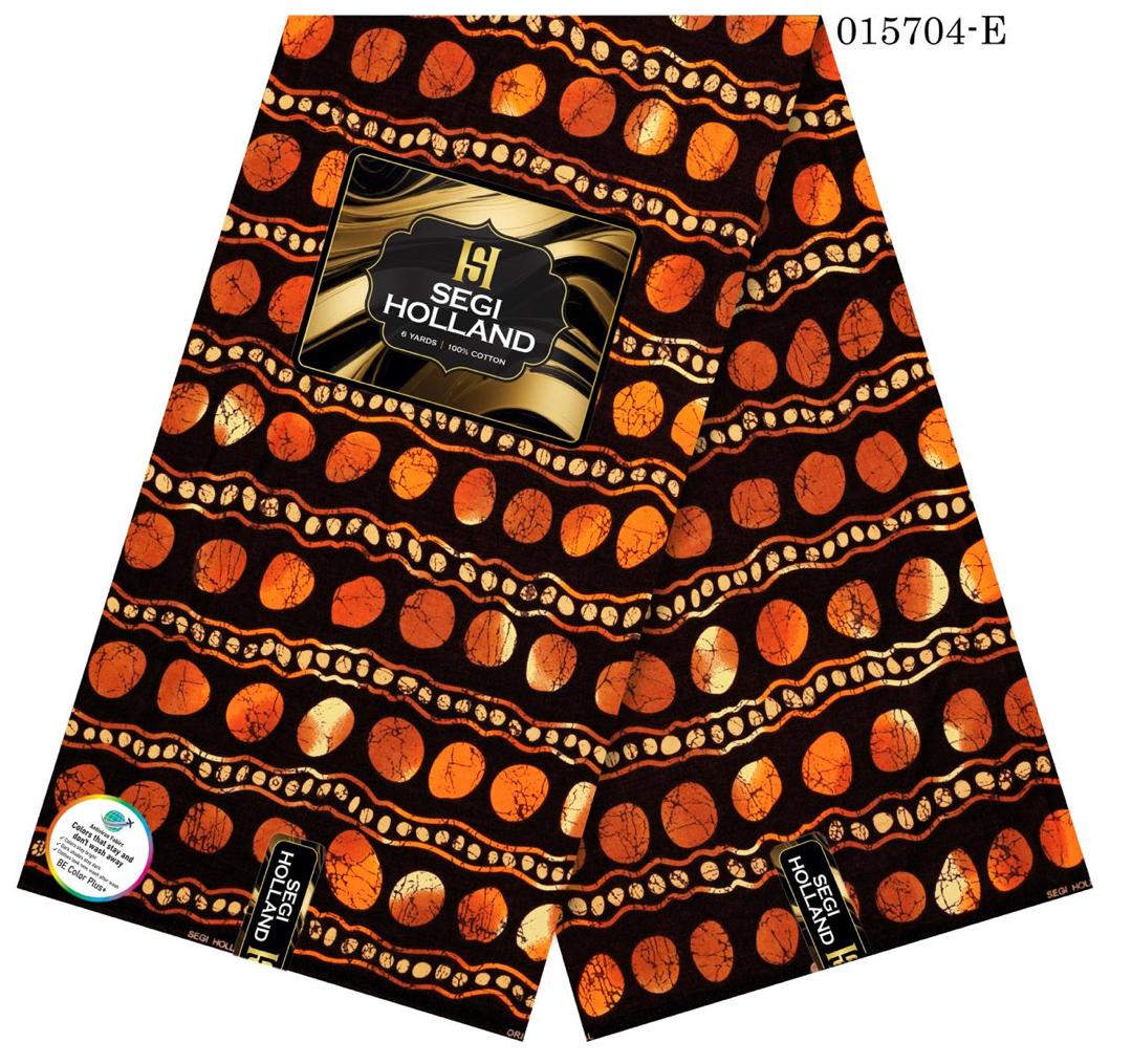 Segi Holland Pure Cotton Ankara fabric 44- Orange