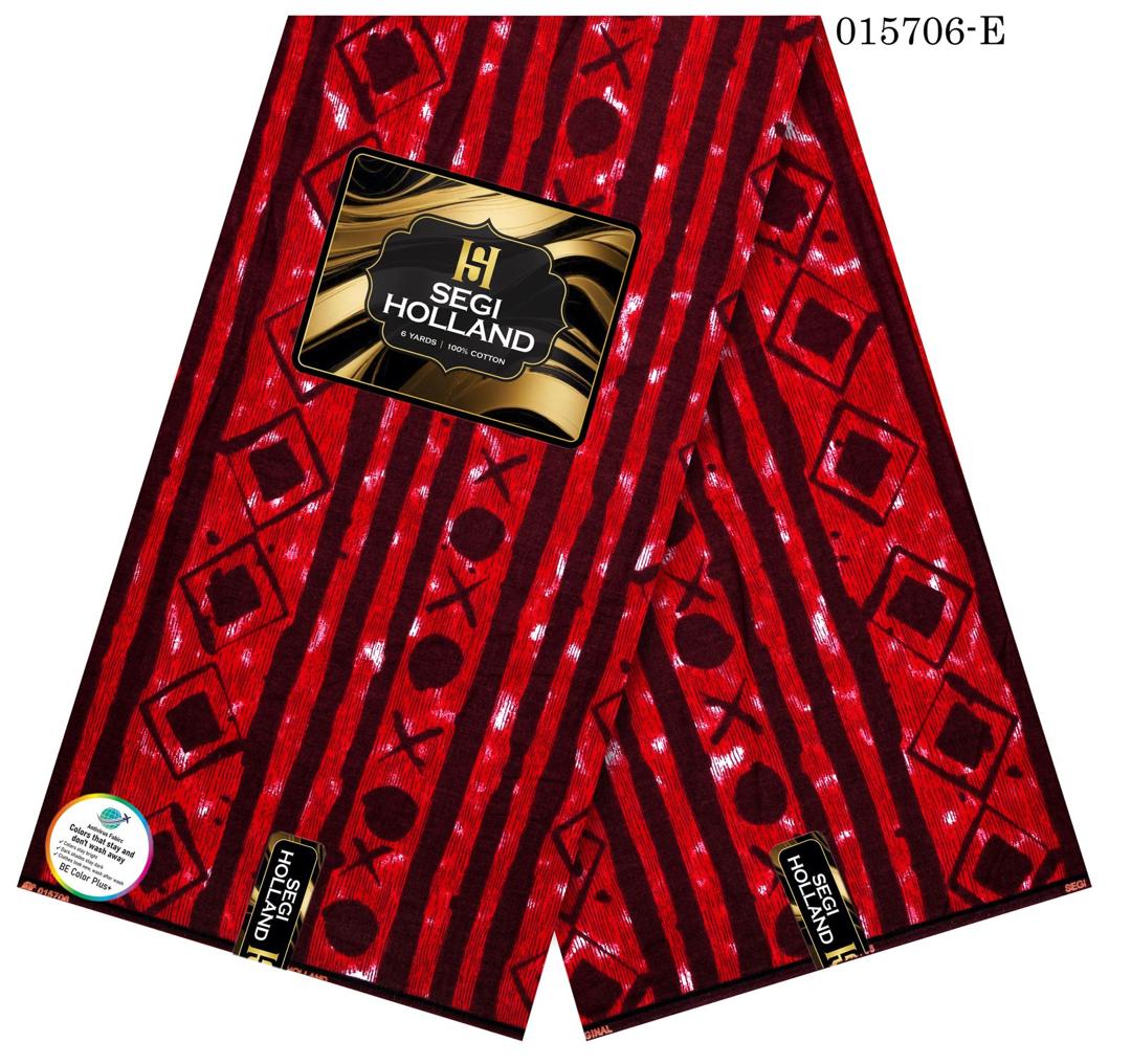 Segi Holland Pure Cotton Ankara fabric 48-Red