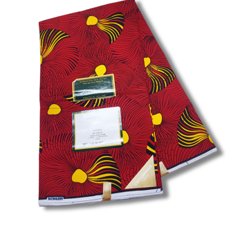 Dutch Hollandaise Wax Fabric 20- Red