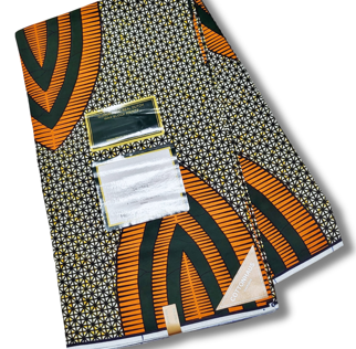 Dutch Hollandaise Wax Fabric 19- Orange