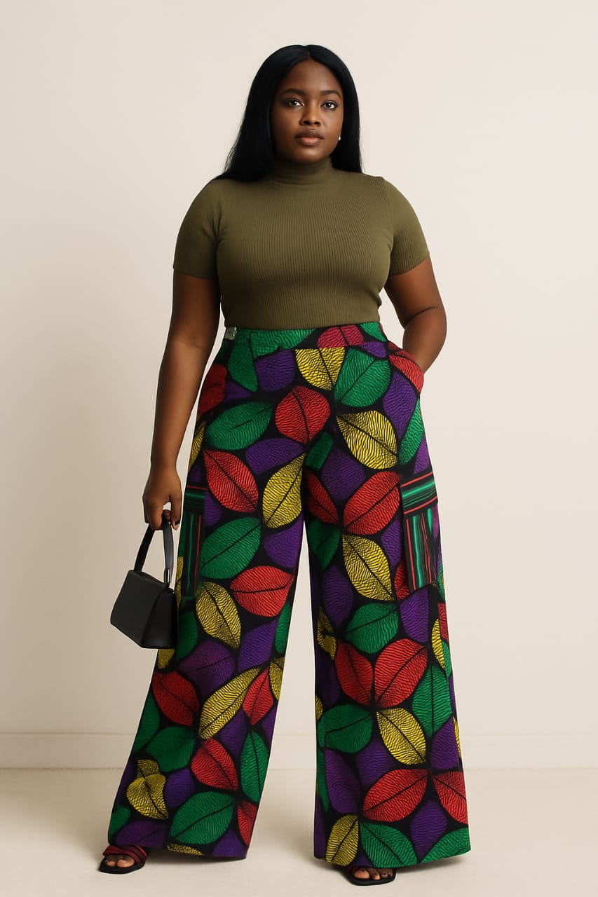 Ankara Cargo Pants- Yellow/Green