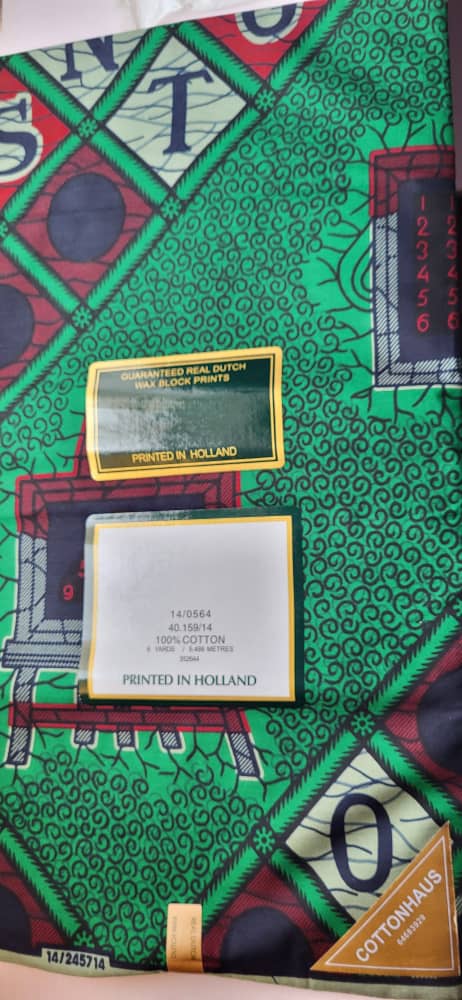 Dutch Hollandaise Wax Fabric 69- Green
