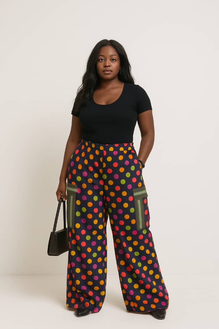 Ankara Cargo Pants- Orange/Purple