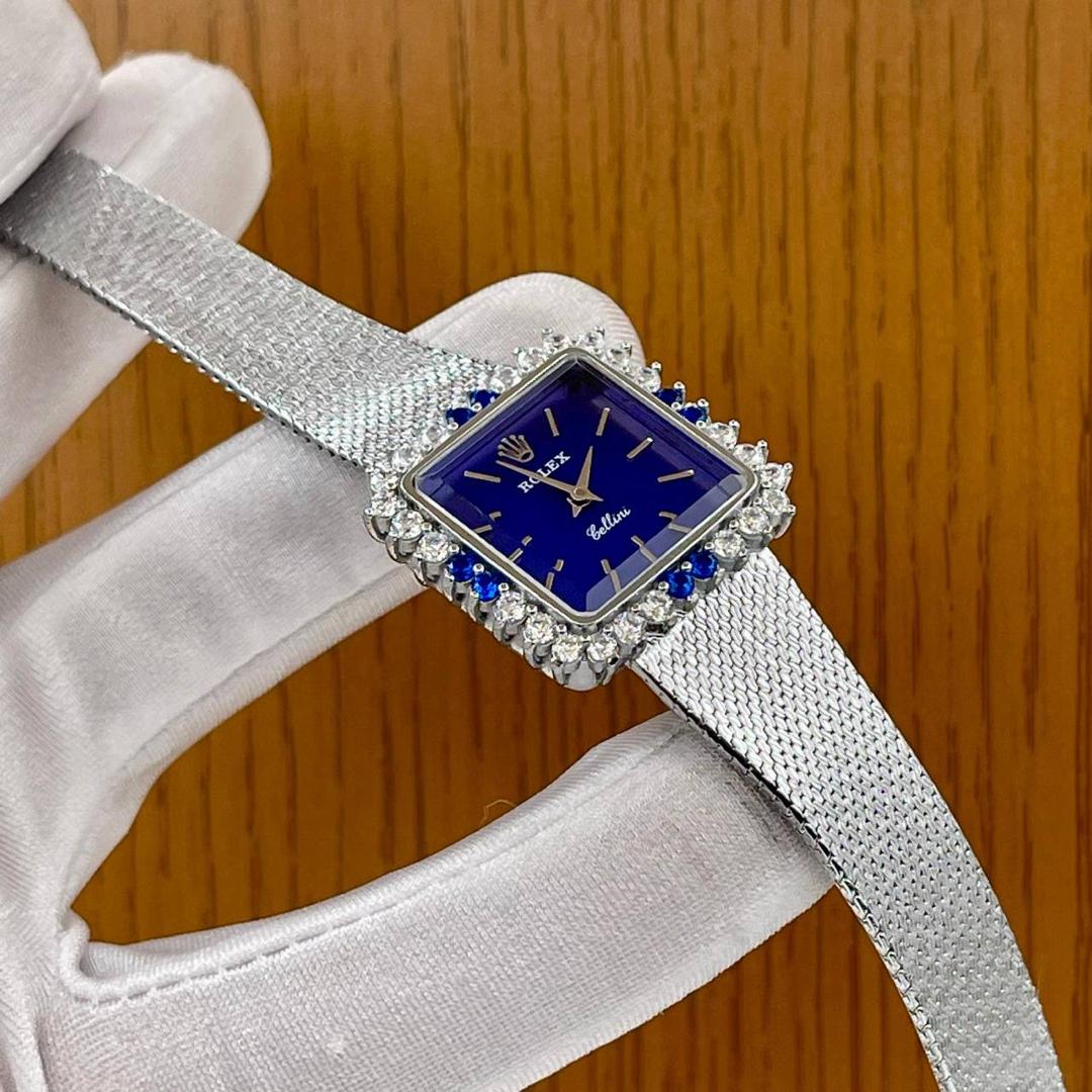 Chain Mesh Rolex Blue Wristwatch
