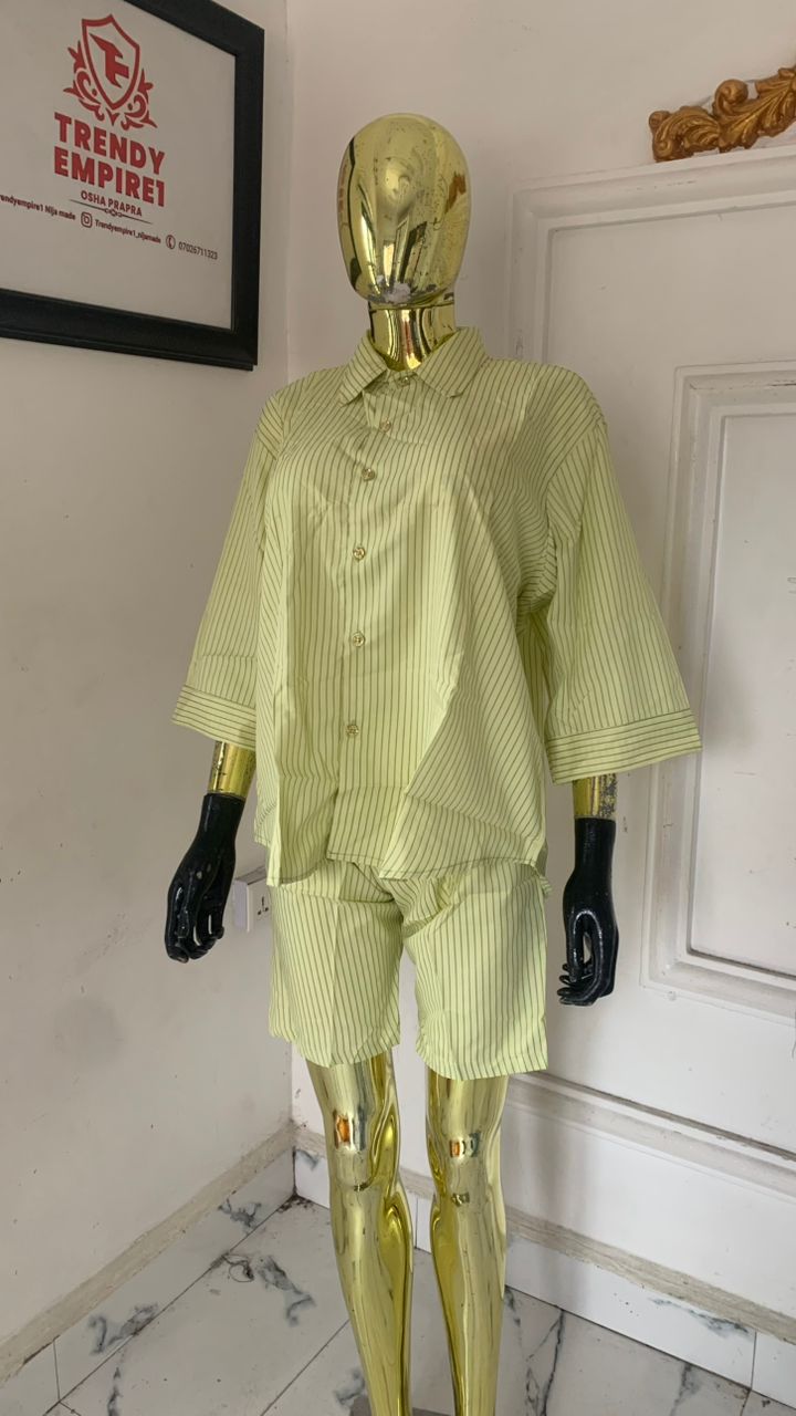 Crisp Cotton 2pc Short and Shirt Set