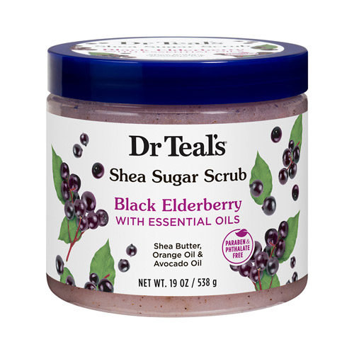 Dr Teal’s Shea Sugar Scrub With Black Elderberry And Essential Oils 19oz