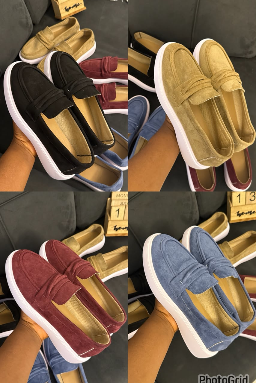 Women's Premium Suede Laceless Loafers – Comfortable Slip-On Casual Shoes