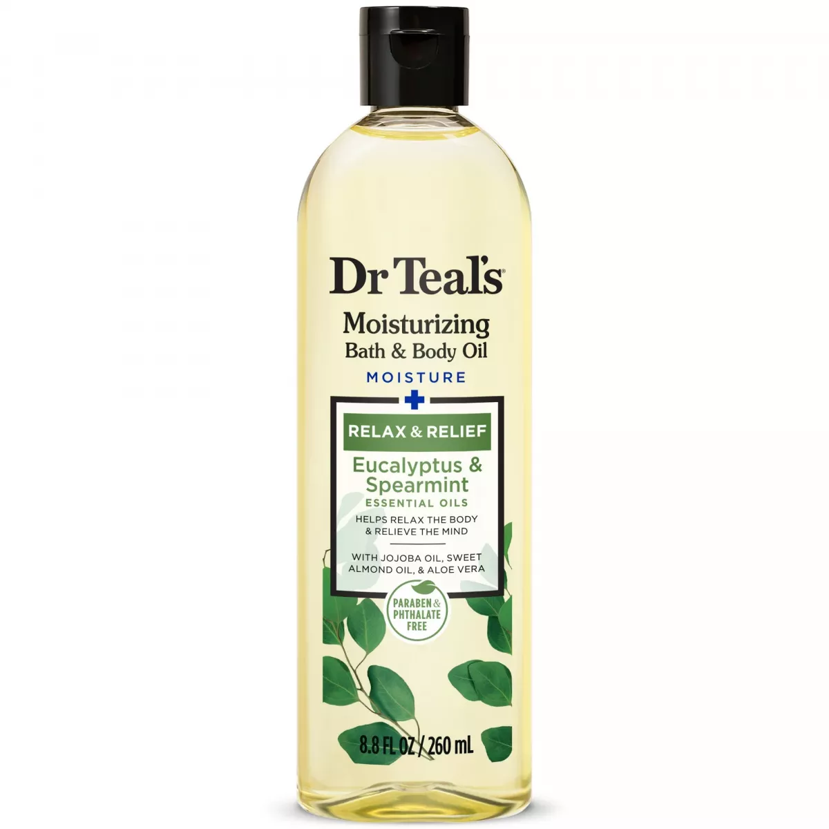 Dr Teal’s Bath & Body Oil Moisture + Relax & Relief Eucalyptus & Spearmint Essential Oils