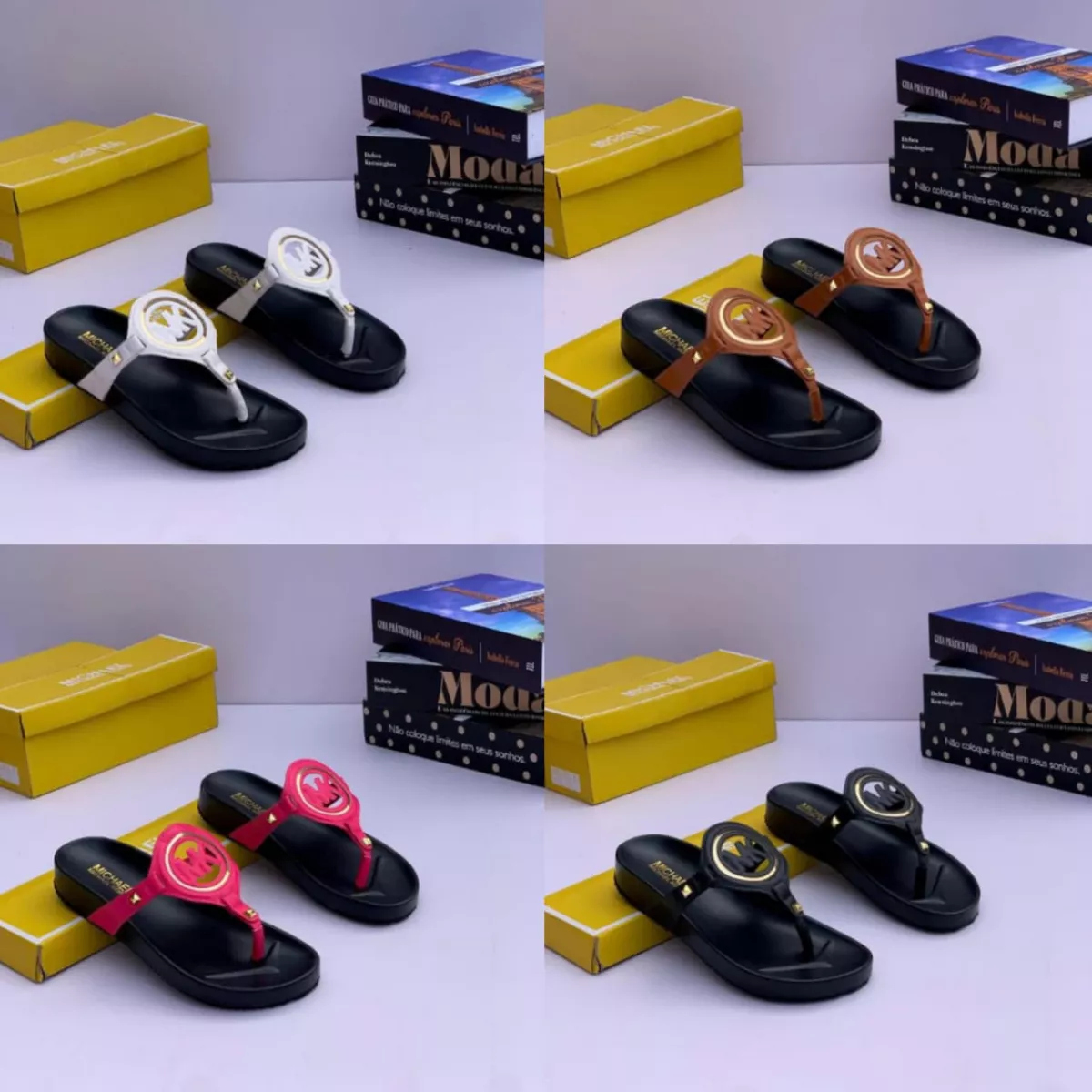 Michael Kors Women's Casual Leather Slide Sandals