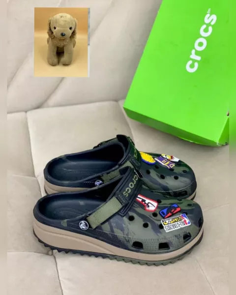 Casual crocs with Colorful Jibbitz- Green