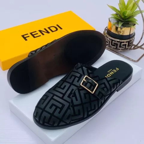 Fendi Pattern Leather Half Shoe