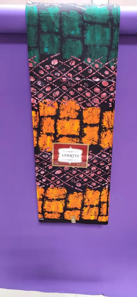 Assorted Pure Cotton Ankara Fabric- Orange/Pink/Green