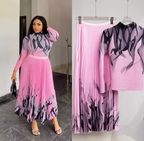 Pleated Two Piece Set