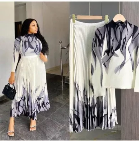 Ladies Pleated Two Piece