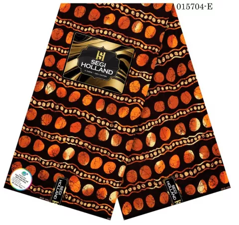 Segi Holland Pure Cotton Ankara fabric 44- Orange