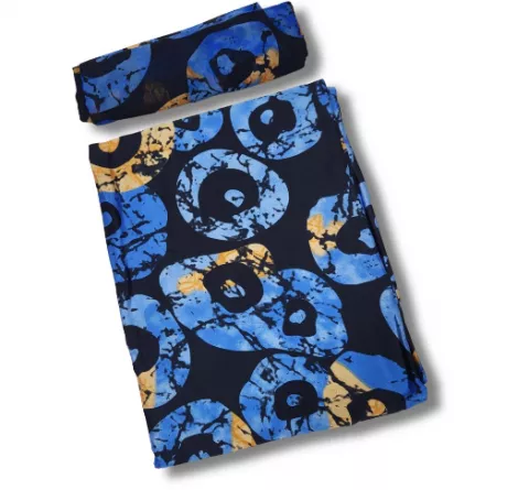 Silk and Chiffon Fabric 11- Blue