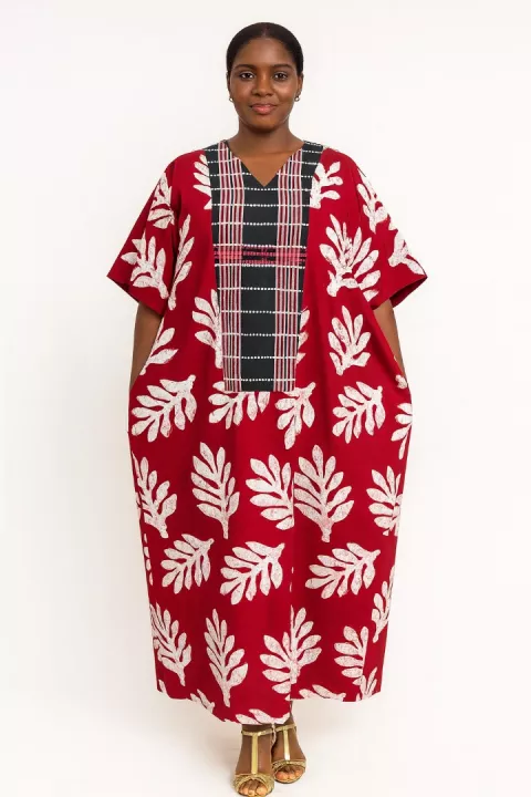 The Asake Red Ankara Free Dress