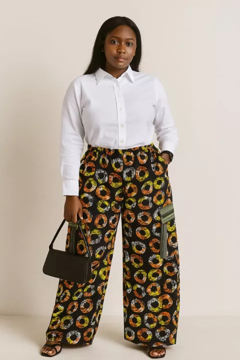Ankara Cargo Pants- Yellow/Orange