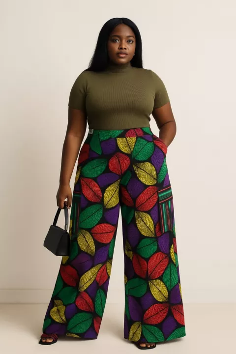 Ankara Cargo Pants- Yellow/Green