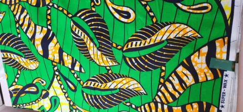 Dutch Hollandaise Wax Fabric 67- Green