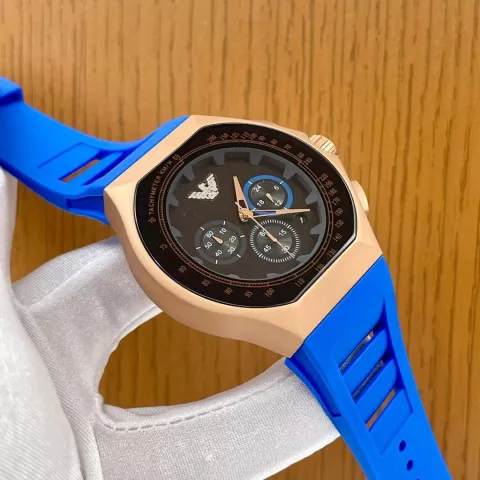 Blue Rubber Strap Armani Watch