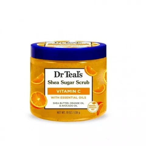 Dr Teal’s Shea Sugar Scrub, Vitamin C With Shea Butter, Orange Oil & Avocado Oil 19Oz/538G