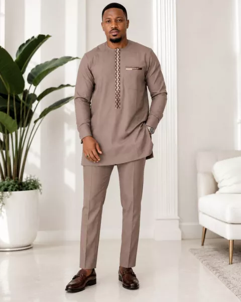 Well Tailored Tan Men's 2 Piece Senator Set