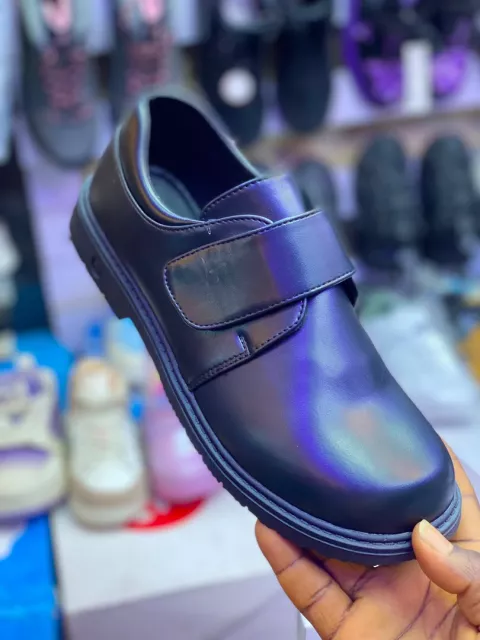 Black Leather Boys School Shoes